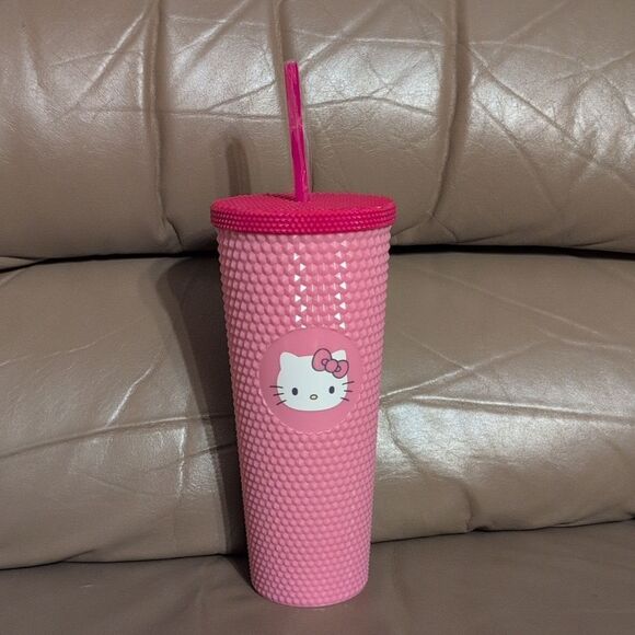 Hello Kitty Other - Hello Kitty Pink Studded Cold Drink Tumbler with Straw, NEW